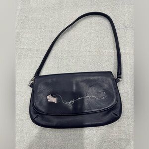 Radley Mini Navy Blue Shoulder handbag -“ Everybody loves surprises‘ Leather Bag